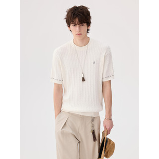 CHICERRO roupas masculinas sicílian 2026 verão novo estilo estilo velho dinheiro estilo torção textura de malha de manga