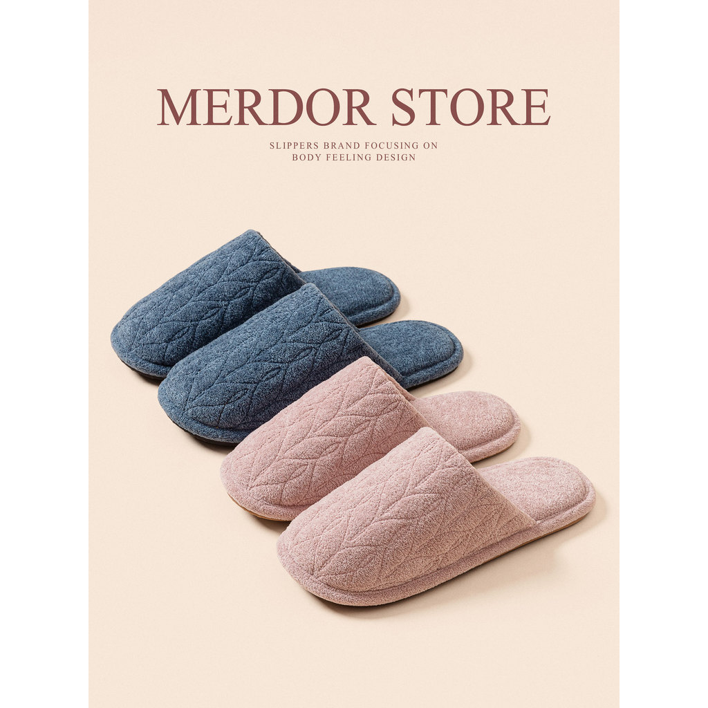 Chinelos de algodão estilo japonês feminino outono inverno interior casa antiderrapante sola macia primavera outono esti