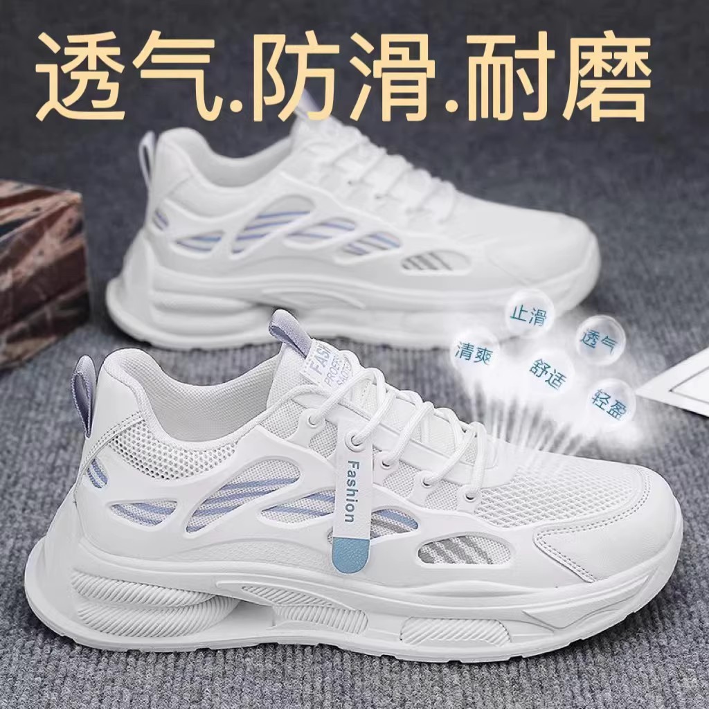 Sapatos masculinos primavera 2026 novo estilo verão na moda All-Match adolescente esportes lazer correndo de sola grossa