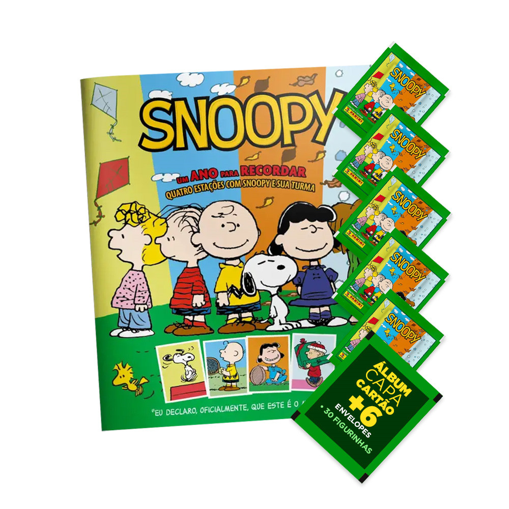 Snoopy Álbum Capa Mole+06 envelopes(30 Figurinhas)