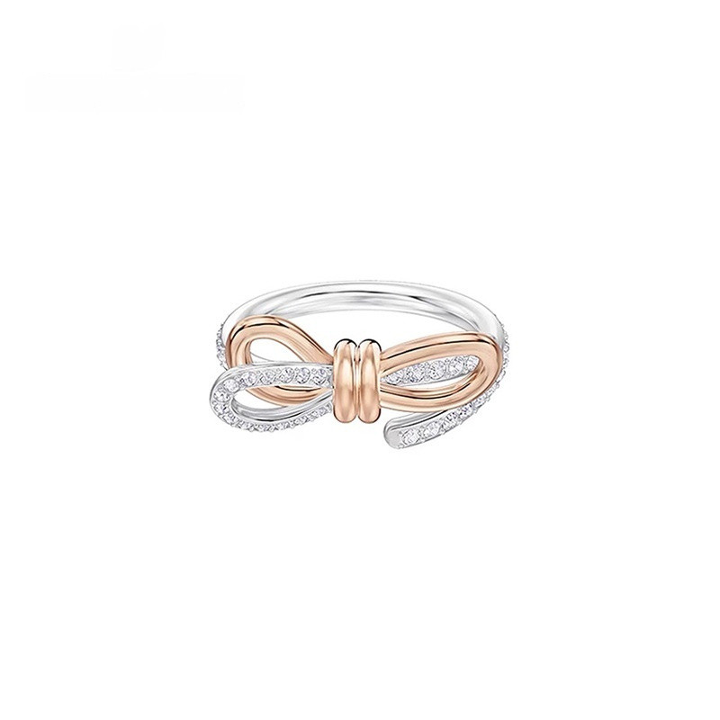Pronta Entrega 0 Anel LIFELONG BOW Anel de Prata Anel de Cristal Anel de Prata Anel Anel de Joia com Diamante Anel de Em
