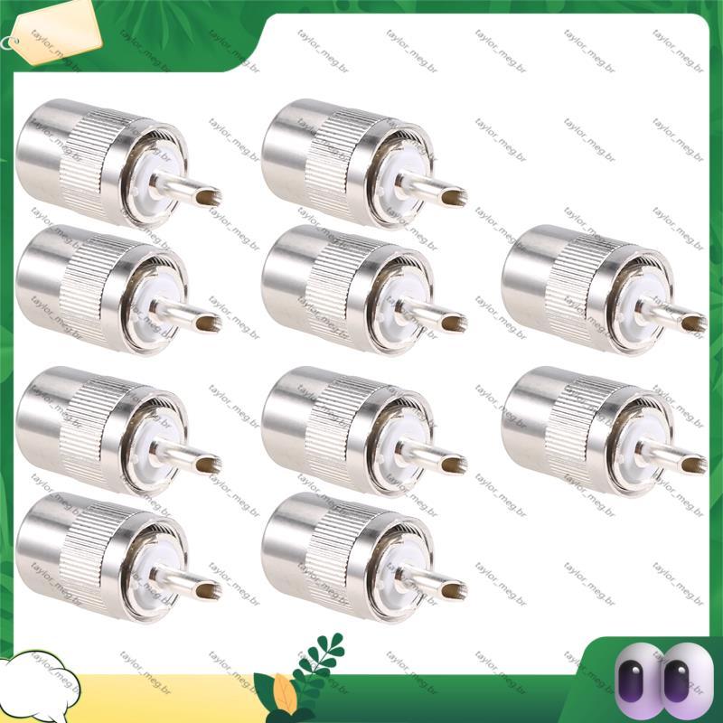 [Venda Quente T] 10 Peças Conector UHF Macho PL259 Plugue Solda RG8 RG213 LMR400 7D-Cabo Prata