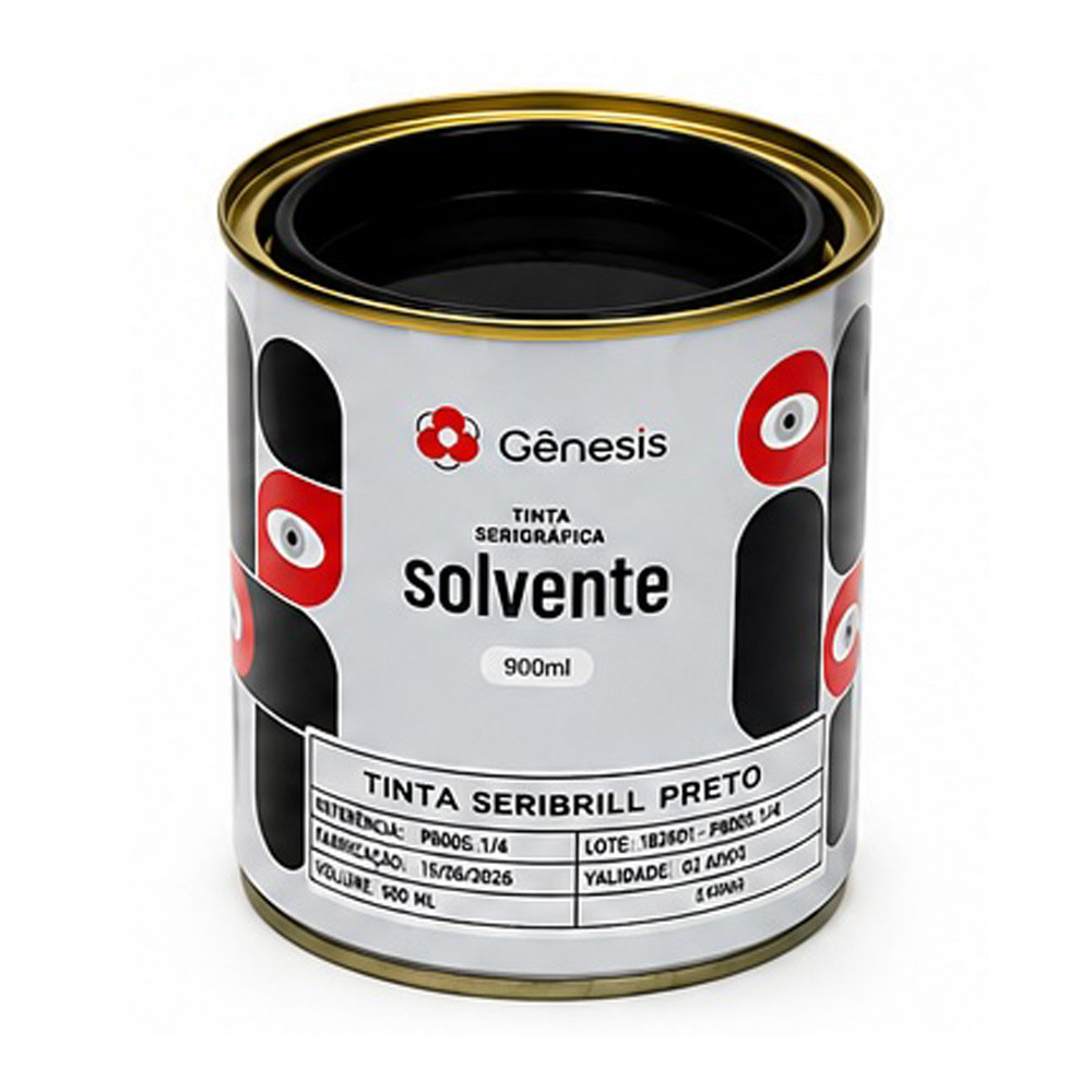 Tinta Sacolas Plásticas Preto 900ml - Gênesis Seribrill