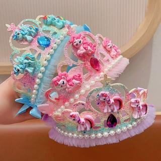 Tiara de Princesa My Little Pony para Crianças 2025, Acessório de Cabelo em Tule, Tiara para Pentear o Cabelo HVEQ