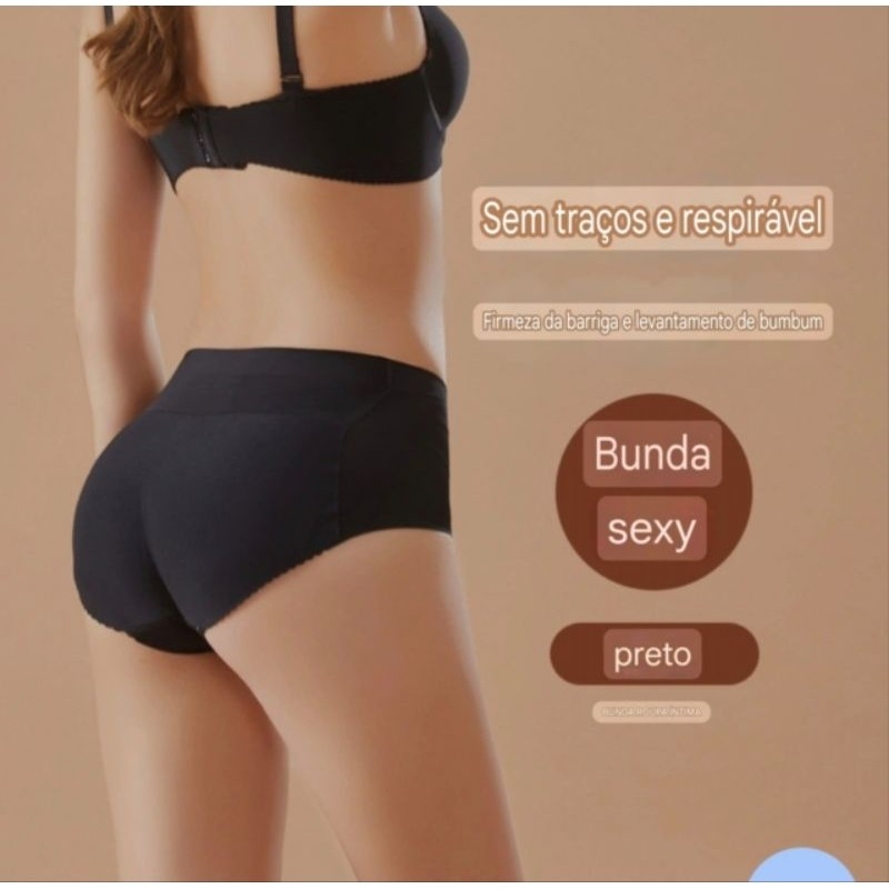 Calcinha Enchimento Confort Aumenta Empina Bumbum Não Marca 666