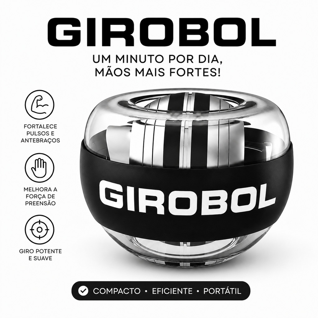 Bola de Exercício Power Wrist Ball GiroBall (61 kilos)  Exercício de Pulso e Antebraço Fisioterapia NAO TEM LED