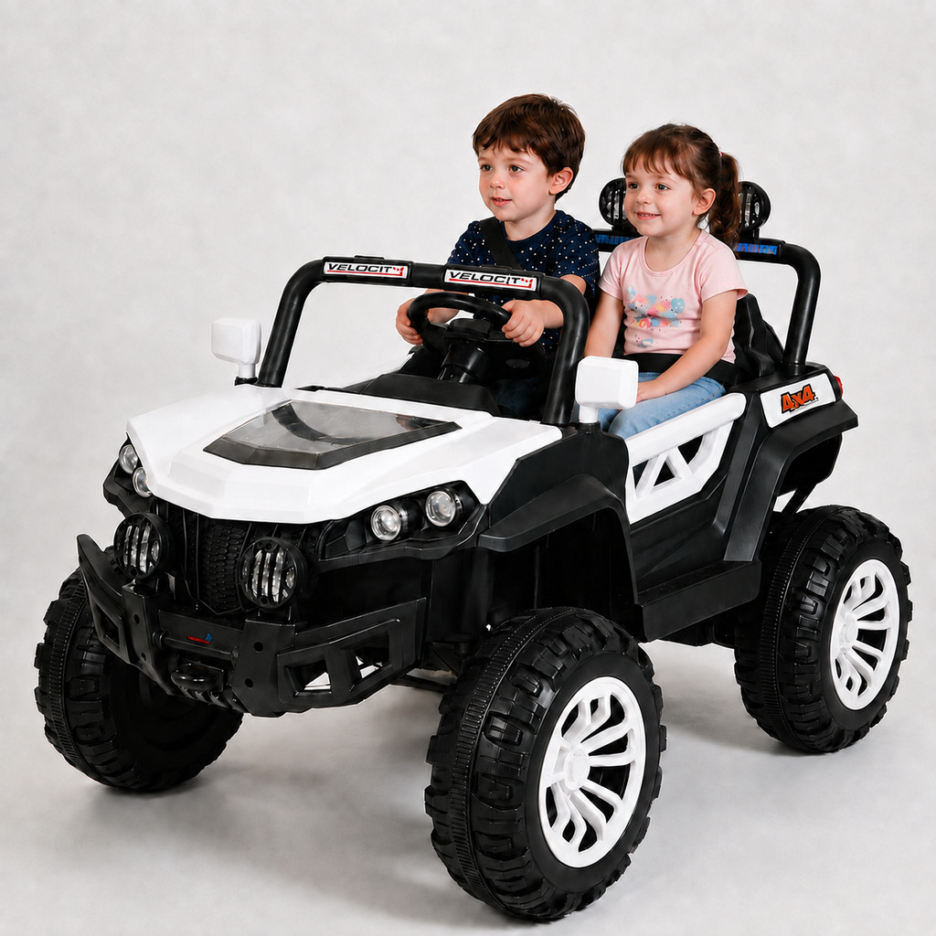 Carro elétrico infantil 12V de 2 lugares estilo jeep com controle remoto