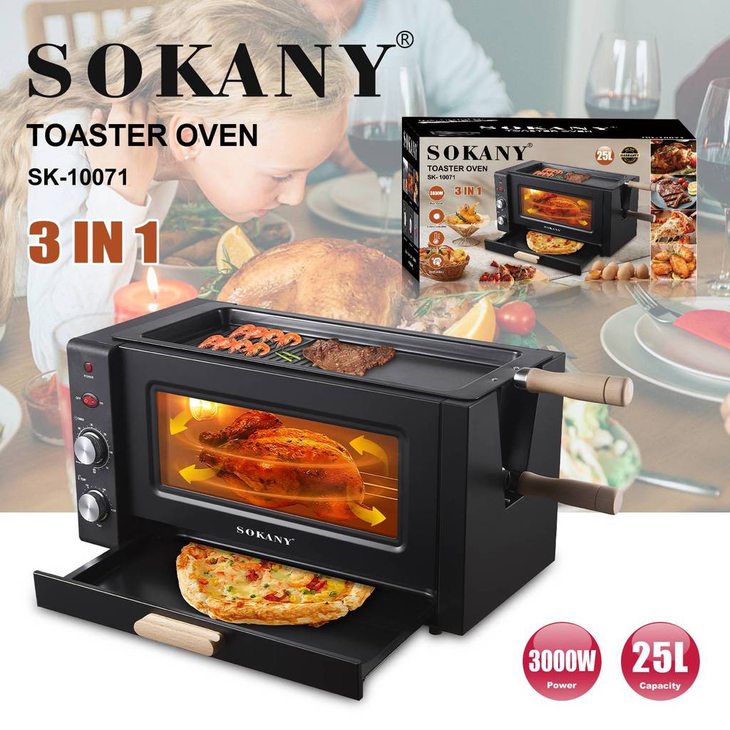 Comércio exterior SOKANY10071 FORNO 3 em 1 Pizza Bife Frigideira Grill FORNO Elétrico Doméstico FORNO