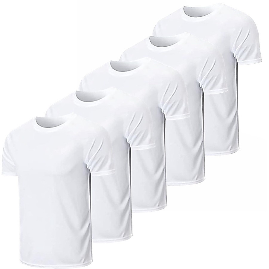 Kit 5 Camisetas Brancas 100% Poliéster 30.1 Premium Para Sublimação Silk Personalização
