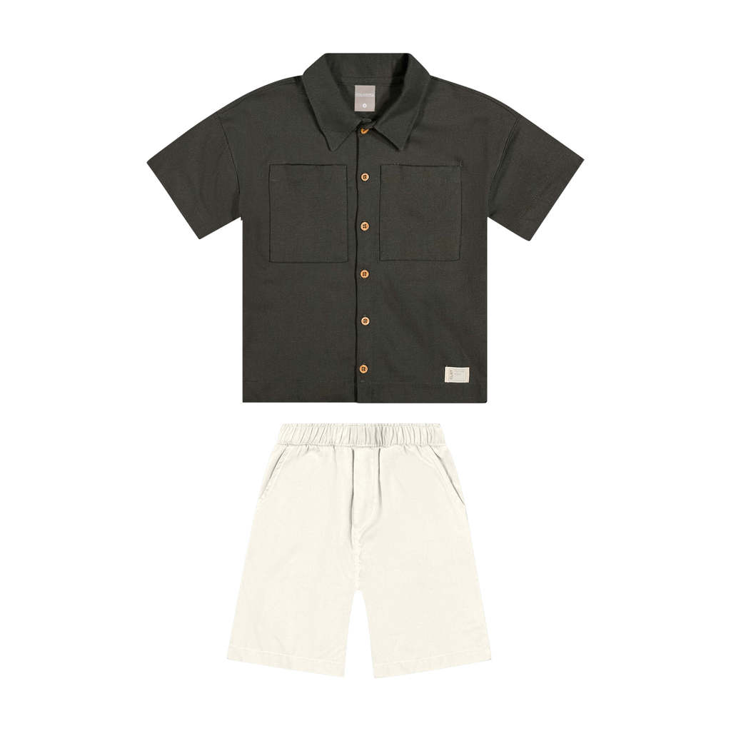 Conjunto Infantil Menino Camisa Linho Colorittá Verde