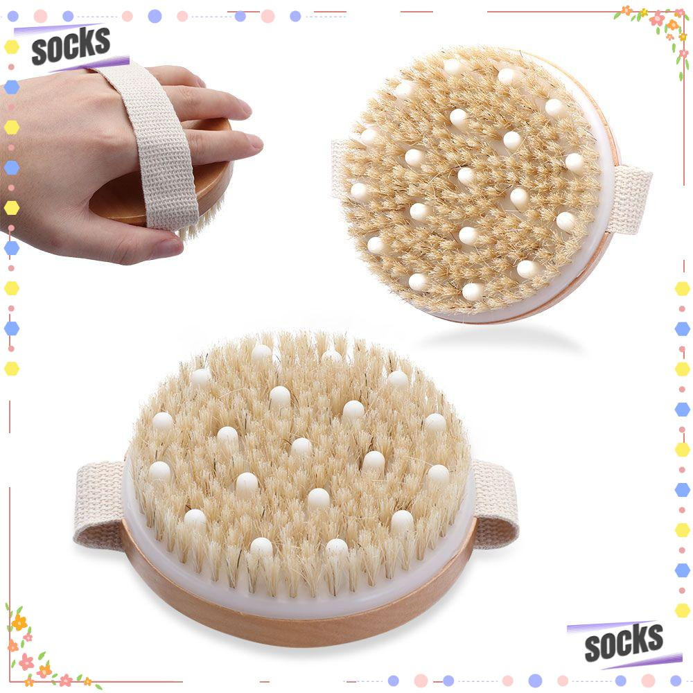 Meias de Drenagem Linfática, Massageador de Banho Portátil, Escova de Massagem Esfoliante a Seco para Todo o Corpo