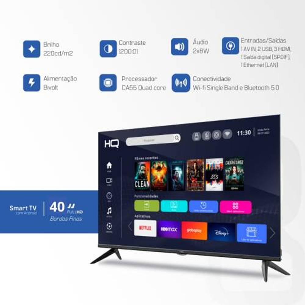 Smart TV HQ 40 FHD 4K Android Smart HQS40NKHM — imagem 2 de 2