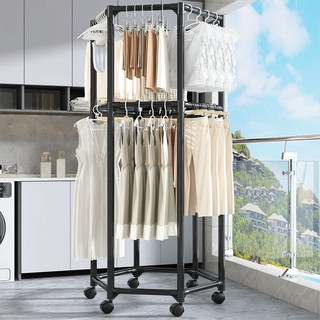 Rack de secagem removível giratório para varanda, cabide Push-Pull, rack de secagem Hexagonal