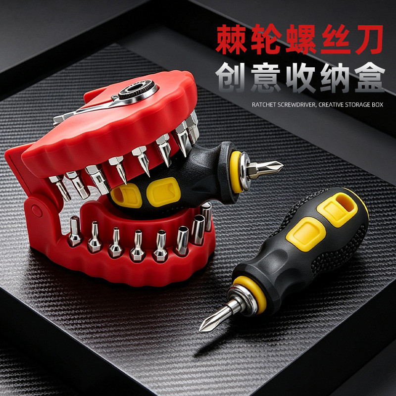 Conjunto de chave de fenda portátil Phillips plana catraca chave de fenda tudo-em-um Hardware doméstico