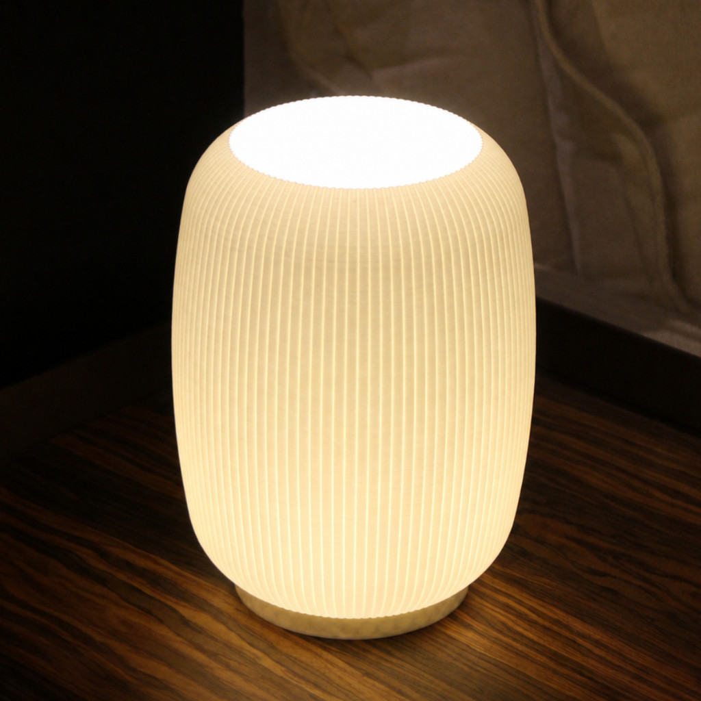 Imagem Abajur Luminária de Mesa Japonesa Satori Minimalista Decorativa Sala Quarto Escritório Design Zen Oriental Moderno