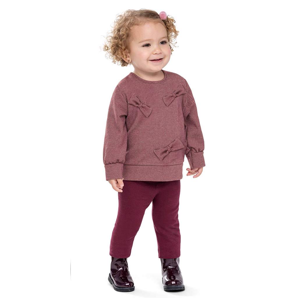 Conjunto Longo Bebê Menina Laços Colorittá Vermelho