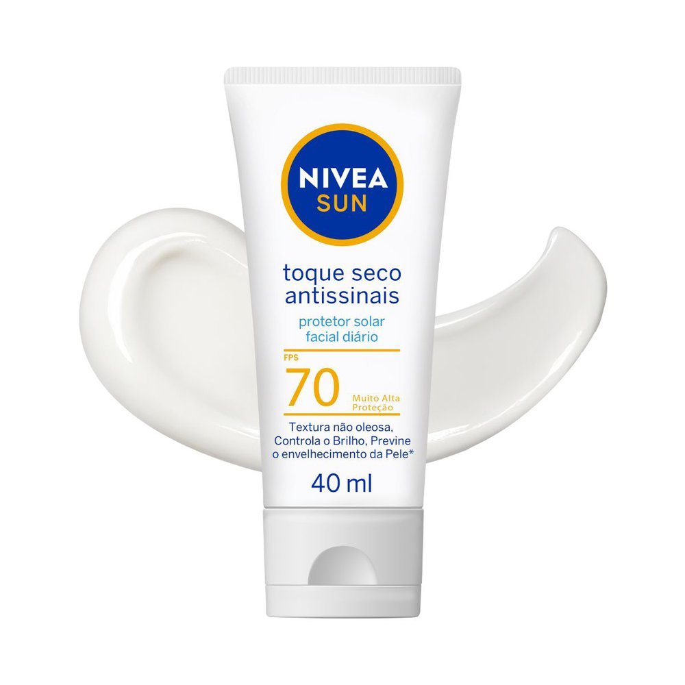 Protetor Solar Facial Nivea Sun Toque Seco Antissinais FPS 70 40ml