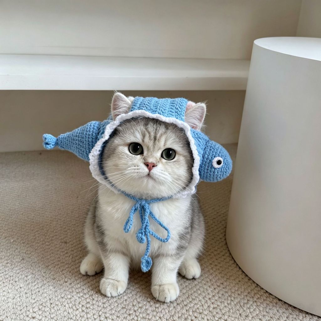 Bonito tubarão gato cão chapéu mão-tecido Pet chapelaria arrastar mostrar sapo