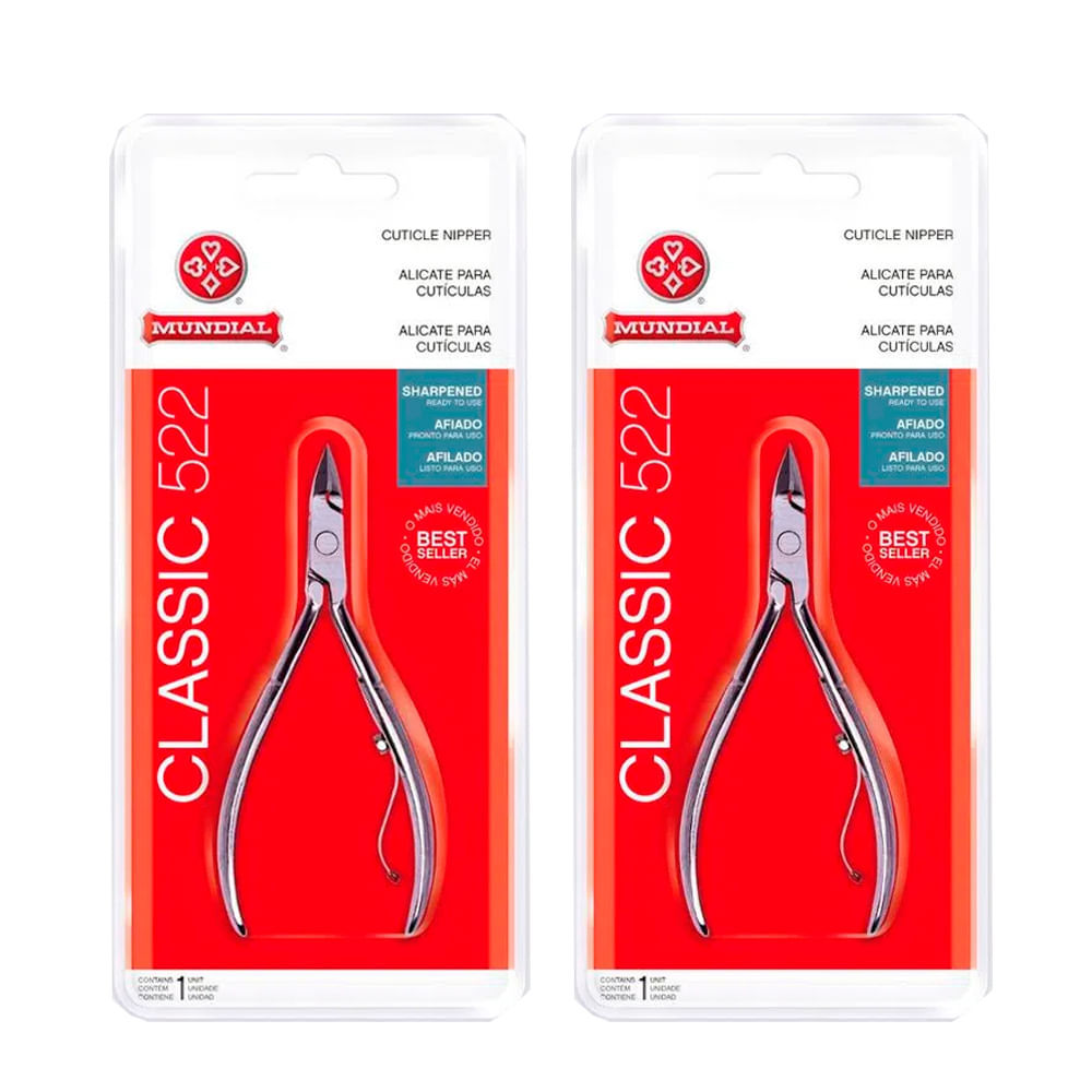 Kit Alicate Cuticula Mundial 522 10cm - 2 Unidades