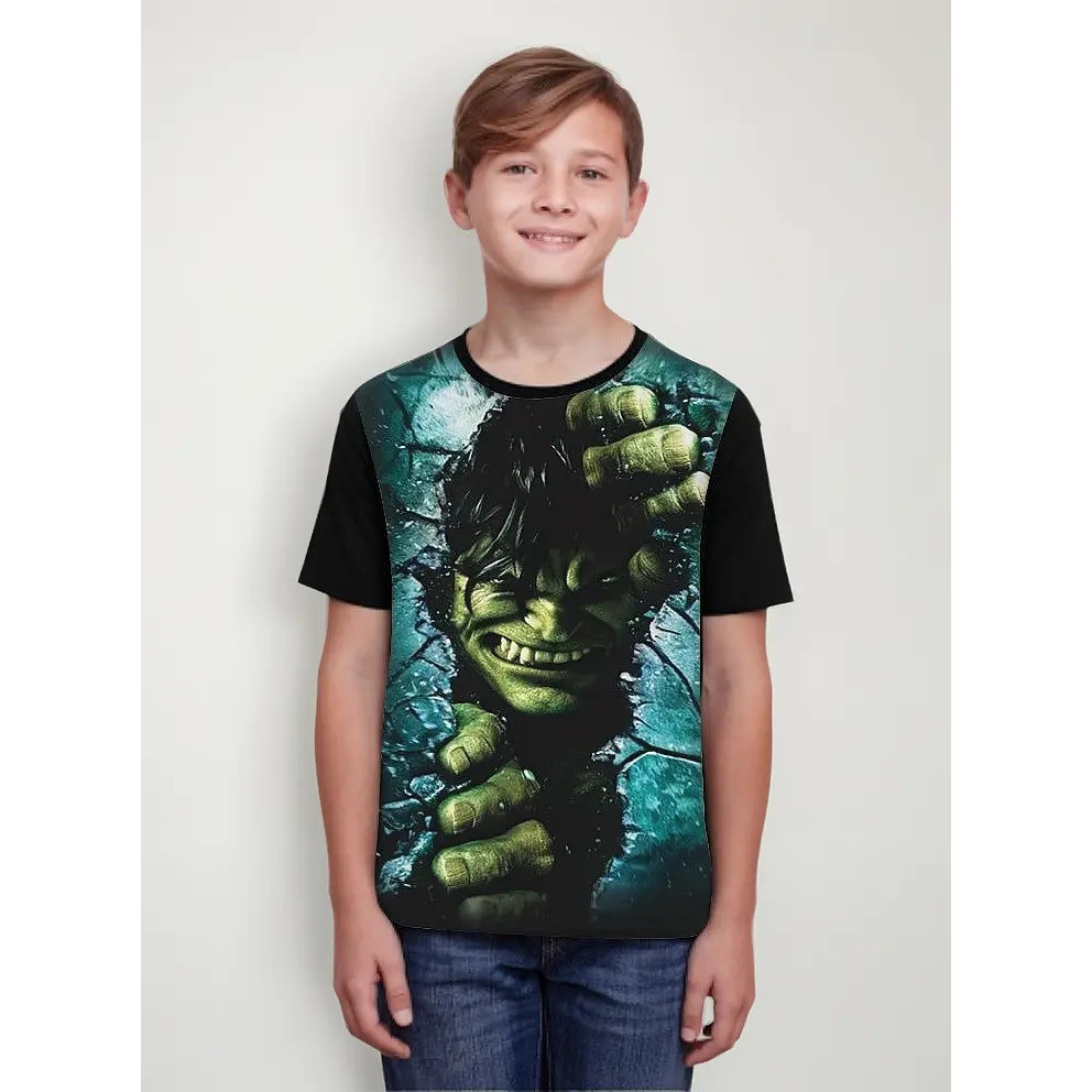 Camiseta Hulk Adulto E Infantil - Entrega Pronta Lançamento