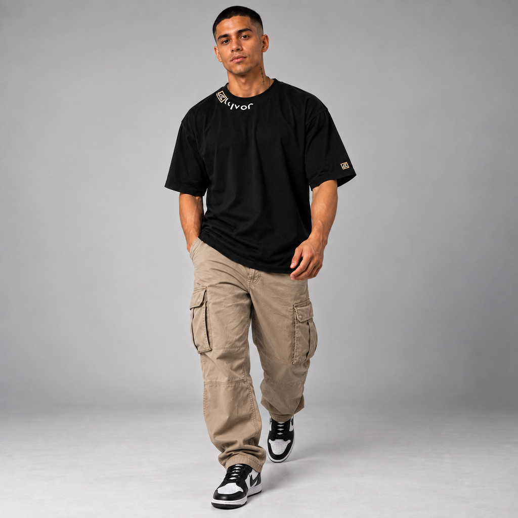 Camiseta Oversized Klyvor Algodão Confortável Caimento Amplo Streetwear Unissex Moda Urbana Moderna