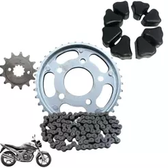Kit Relação Transmissão Completa Cbx 250 Twister 01/08 + Coxim Da Coroa