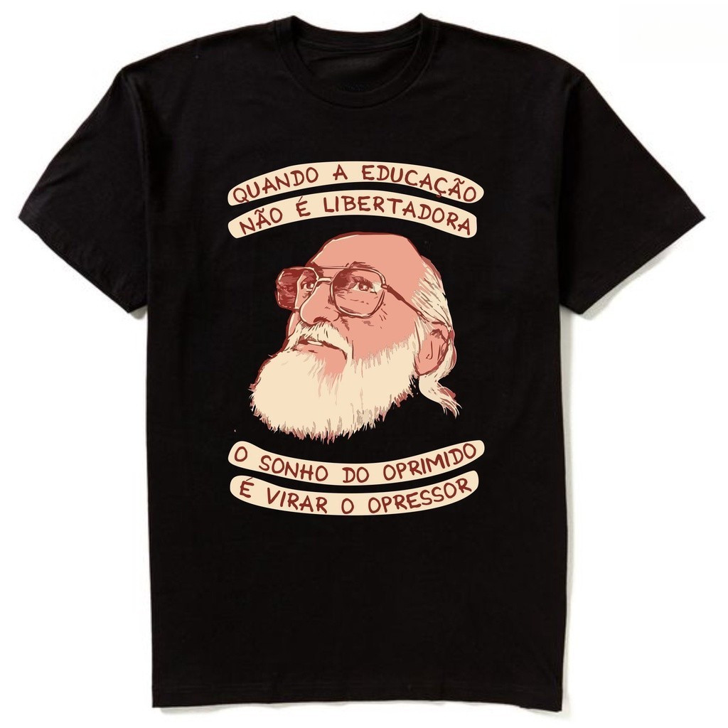 [Camiseta Premium em Algodão Puro]GXG Camiseta Paulo Freire Educação Oprimido Opressor Tumblr