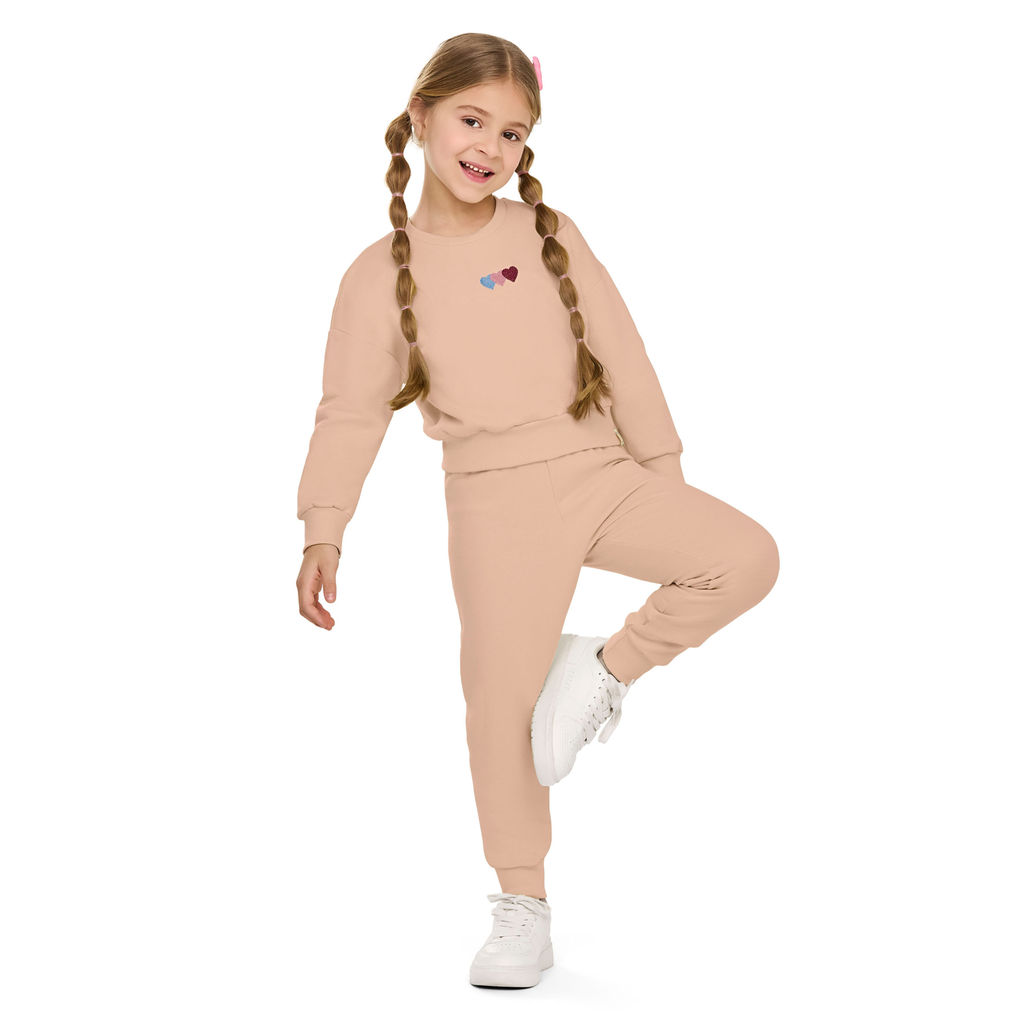 Conjunto Infantil Menina Moletom Colors Elian Bege