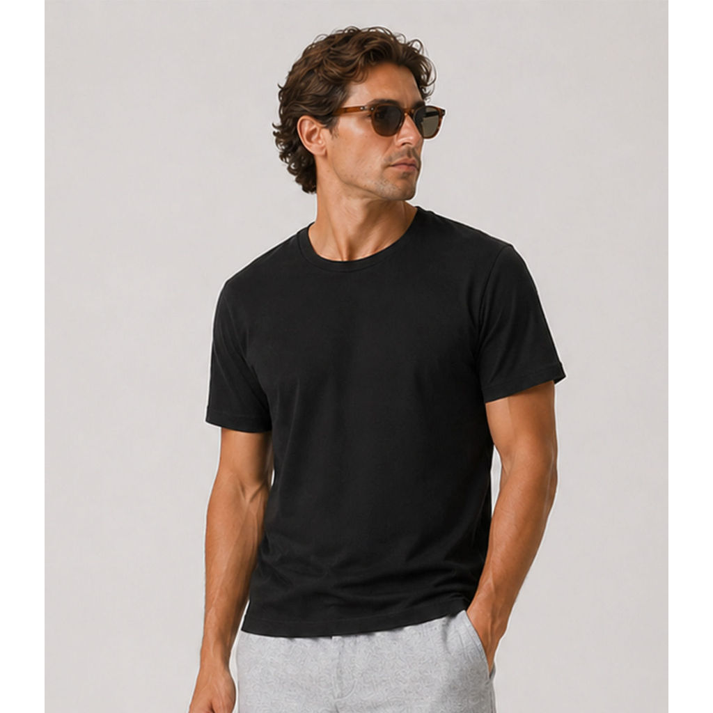Camiseta Masculina Manga Curta Básica Select Preto