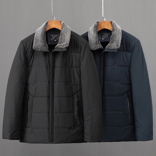 Jaqueta masculina acolchoada de algodão de meia-idade, lã espessada, estilo curto, quente, pai, jaqueta de inverno, meia