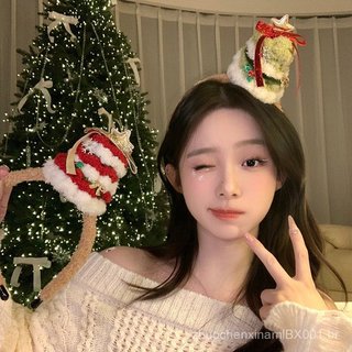 Festa de Natal~ Adorável acessório de cabelo feminino para o Natal, chapéu de árvore de Natal, tiara, prendedor de cabel