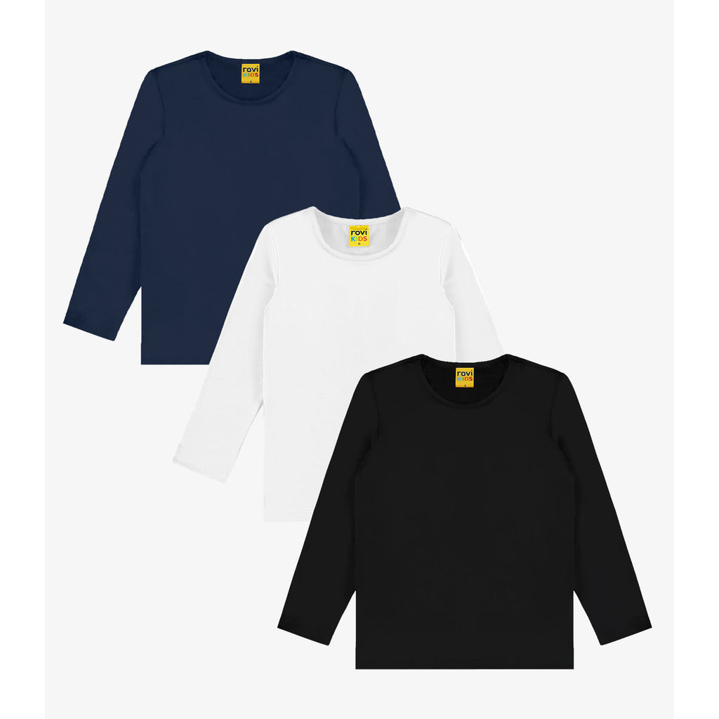 Kit 3 Camisetas Menina Manga Longa Térmicas Rovi Kids Sortidas · foto 2