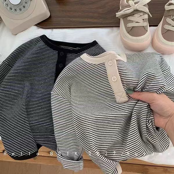 Crianças moletom camisa de fundo primavera outono inverno novo estilo de manga comprida camiseta meninos meninas versão 