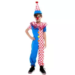 Fantasia Infantil Palhaço Alegria Roupa de Circo Com Chapéu e Nariz