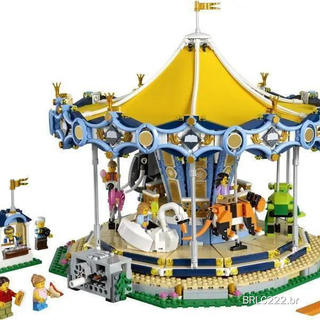 Fantasia Merry-go-round Compatível Bloco de Construção Brinquedos Interação Pai-Filho Jogo de Quebra-cabeça