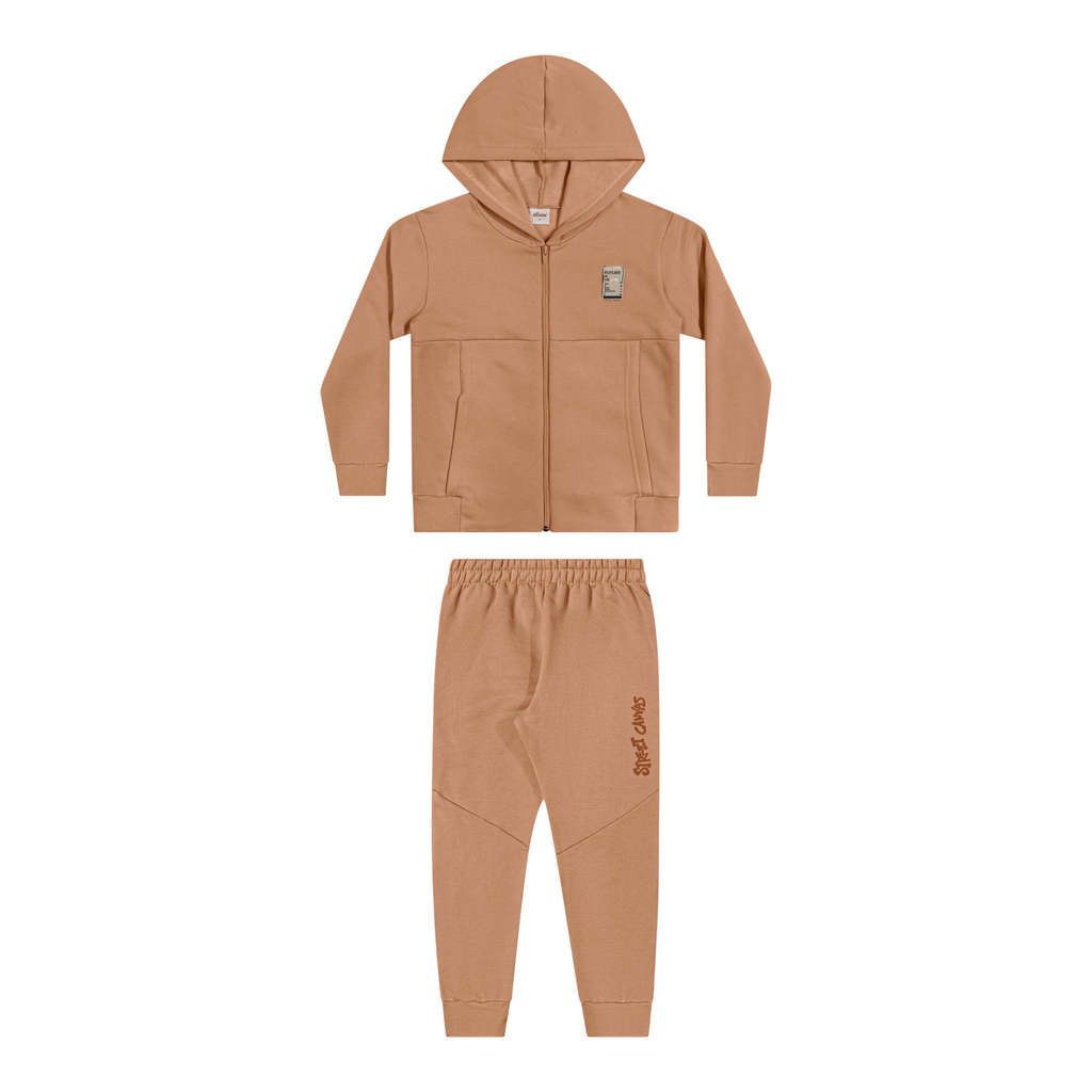 Conjunto Infantil Menino Moletom Street Elian Marrom