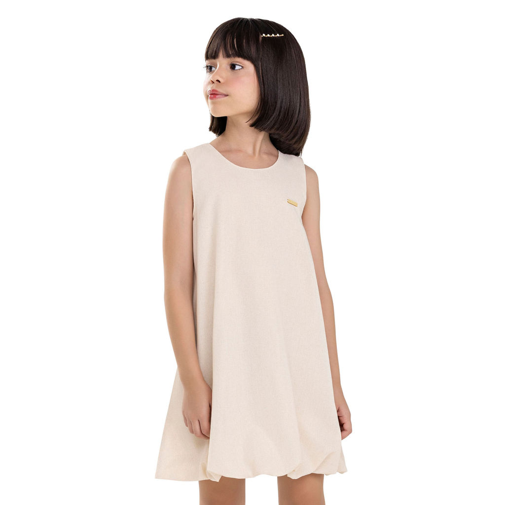 Vestido Balonê Infantil Menina Foil Colorittá Bege