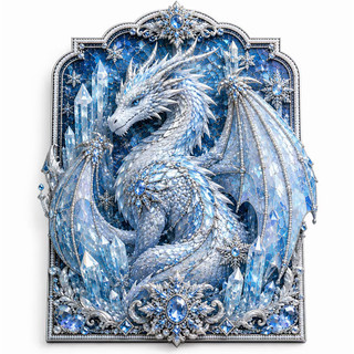 AMZ gelo cristal gelo dragão borda em forma especial DIY diamante pintura decorativa artesanal gelo neve gelo cristal ou