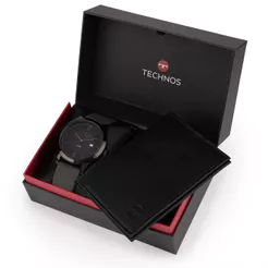 Kit Technos Masculino Steel Preto - 2115MOU/K2P