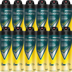 Kit Desodorante Aerosol Rexona V8/Amarelo 150ml - 12 Unidades