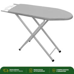 Tábua De Passar Roupa Dobrável Açomix Suprema Prata 10.700 Com Porta Ferro