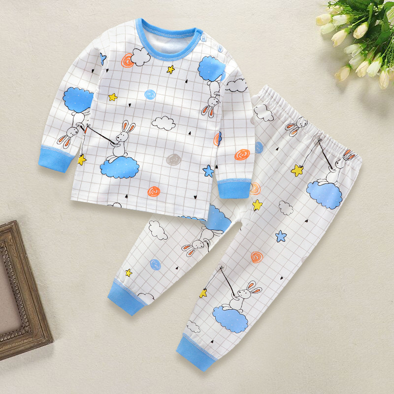 Crianças conjunto de roupa interior algodão puro primavera outono algodão crianças roupas da criança meninos meninas pij