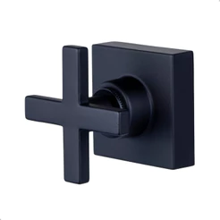 Acabamento de Registro Cruzeta C29 Convencional Água Fria Tradicional Preto Metal Banheiro