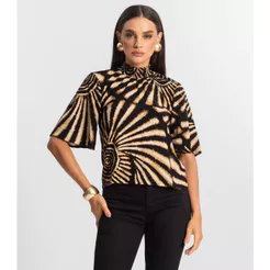 Blusa Manga Flutuante de Viscose Endless Preto