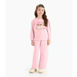 Conjunto Blusão Com Calça Feminina Rovi Kids Rosa