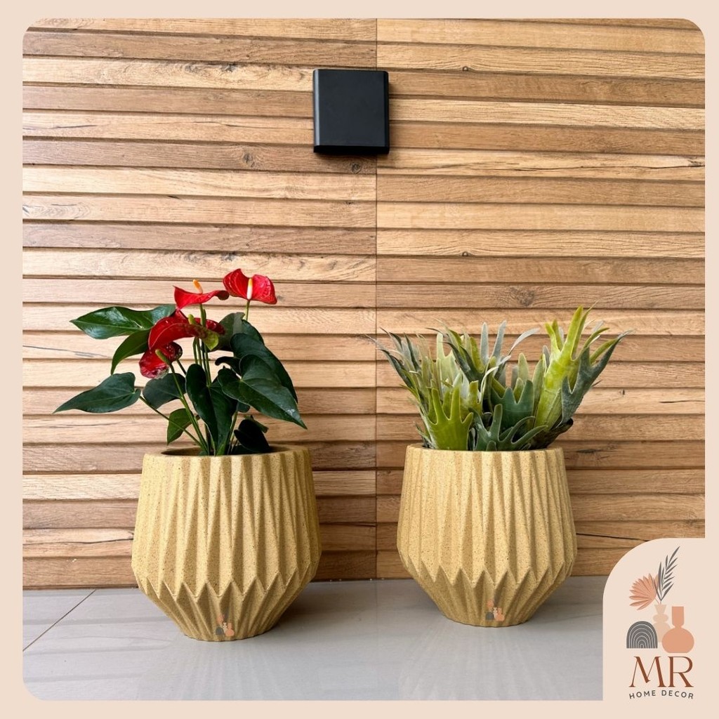 Kit 2 Vaso De Planta Pequeno Origami P Altura 22 Cm, Sala, Jardim e Varanda. Ambientes internos e externos.