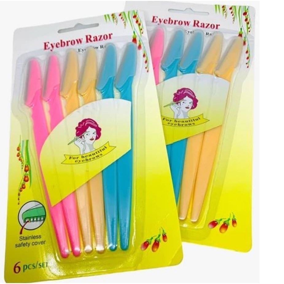 Conjunto de 6 lâminas para aparar sobrancelhas, aparador de sobrancelhas de beleza