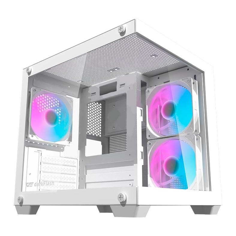 Gabinete Gamer Aigo Darkflash Durin D275M,Rainbow, Mid-Tower,L.Vidro, Com 3 Fans,Branco, DURIN-WH-3F em Oferta na Shopee