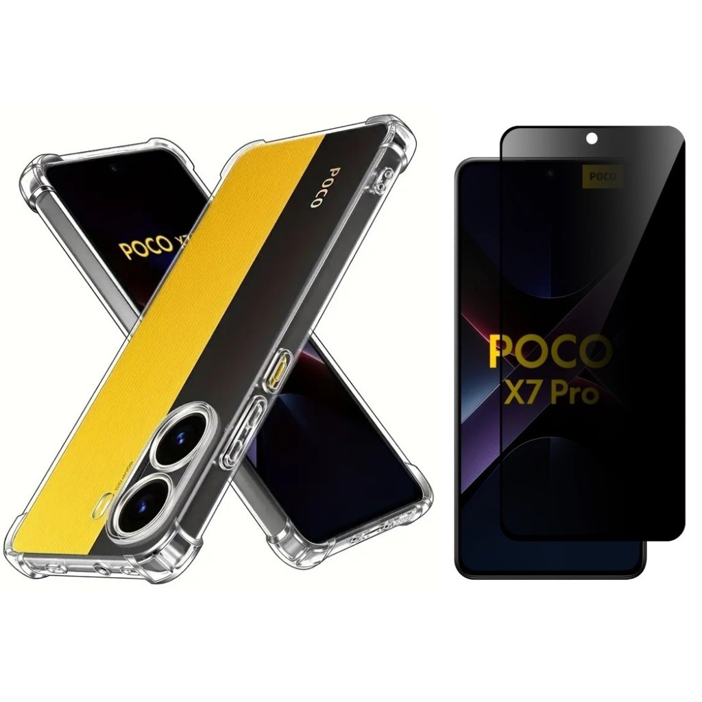Capa Capinha Anti Impacto Para Poco X7 Pro E/OU Película 3D Privacidade em Oferta na Shopee