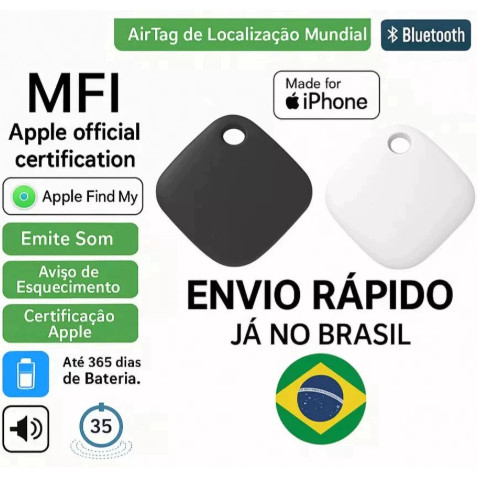 Rastreador AirTag Smart Tag MFI Localizador GPS Mala Carro Moto Pet Criança Sem Limite de Distância so para IOS